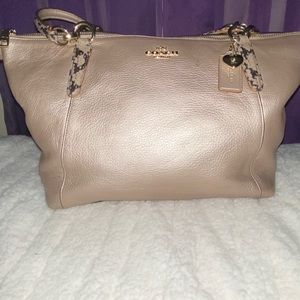 Coach Ava Handbag W/ faux snakeskin trim